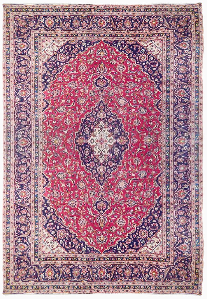 Handcrafted Persian Kashan Rug 7'9 x 11'9 Traditional Design (1 of 6)
