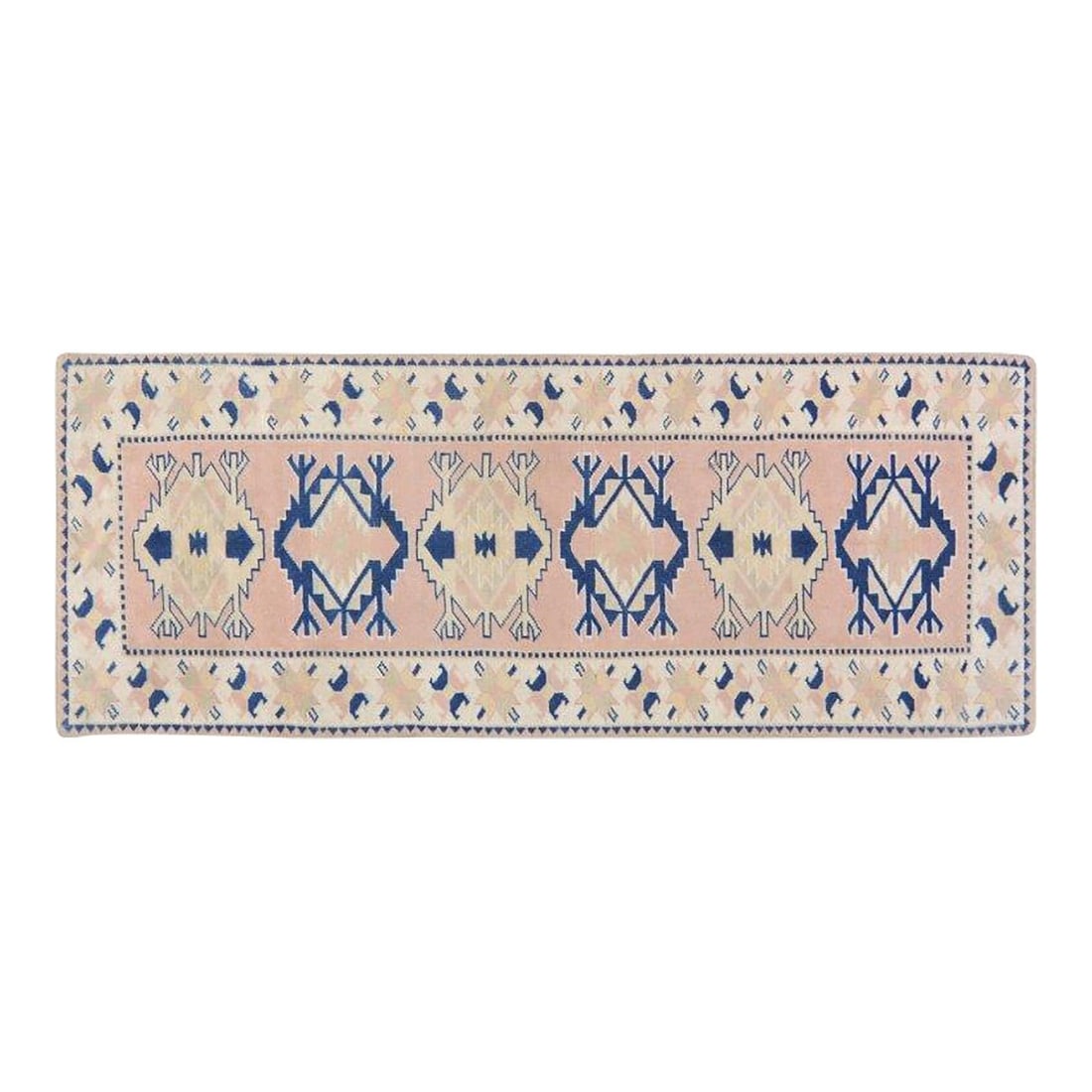 Hand-Knotted Wool Turkish Anatolian Runner Rug 2'7" x 6'9" Vintage: Hand-Knotted Wool Turkish Anatolian Runner Rug 2'7" x 6'9" Vintage This vintage Turkish Anatolian rug is hand-knotted from wool, showcasing traditional craftsmanship with a modern touch. Its rich text