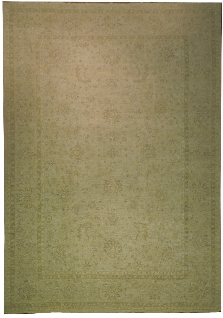Handwoven 13.6 x 19.2 Neutral Chobi Peshawar Wool Rug (1 of 6)