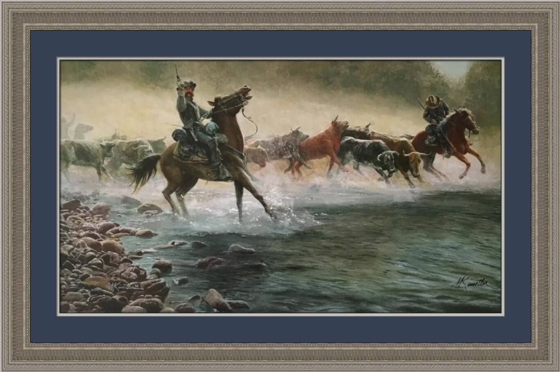 Hand Signed Mort Kunstler Civil War Limited Edition Framed Print with COA: Hand Signed Mort Kunstler Civil War Limited Edition Framed Print with COA This is a limited edition, hand-signed offset lithograph print titled "The Great Beefsteak Raid" by Mort Kunstler. The artwork