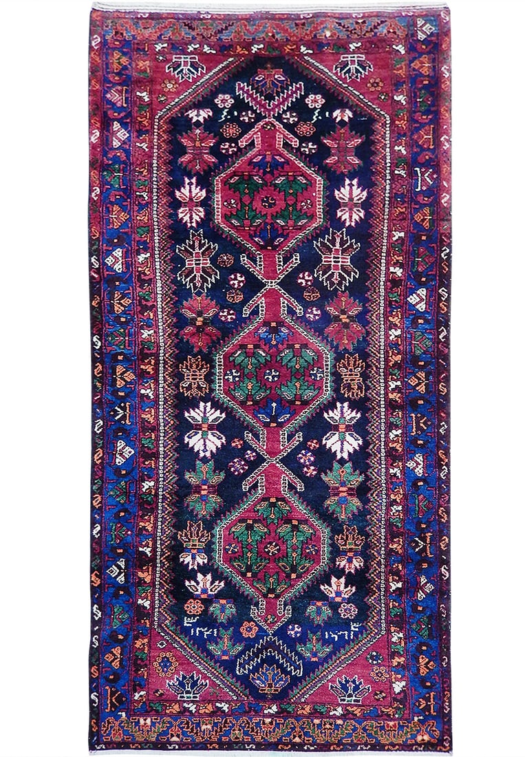 3'10" x 8'8" Green Semi-Antique Persian Hamadan Runner Handmade Iran (1 of 5)