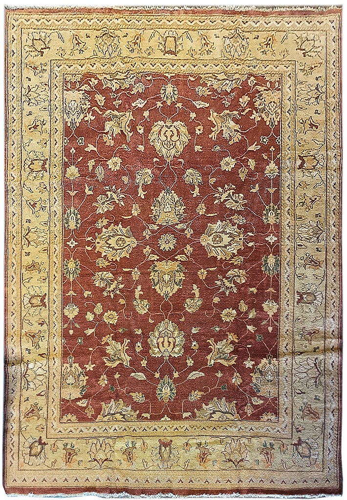 Exquisite 12.1 x 14.10 Handmade Agra Rug in Rust Gold (1 of 11)