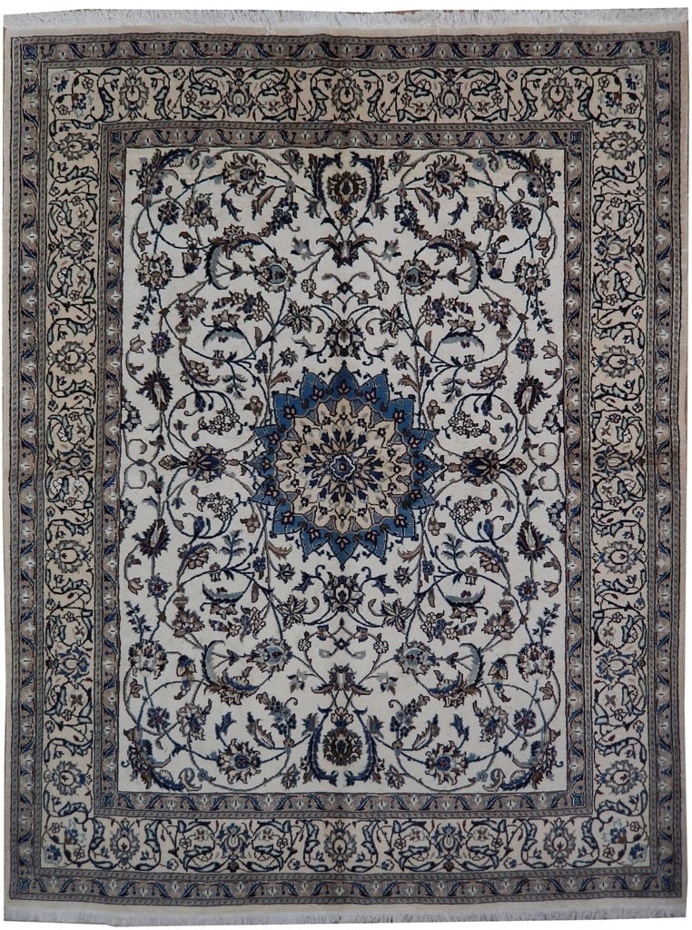 Authentic Persian Nain 9 LA Carpet 6.5 x 8 Wool and Silk Handmade Iran (1 of 6)