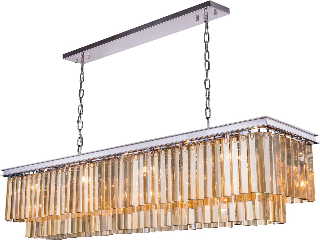 Elegant Lighting Sydney Charm Pendant Lamp Royal-Cut Crystal 12 Bulbs Polished Nickel Finish (1 of 1)