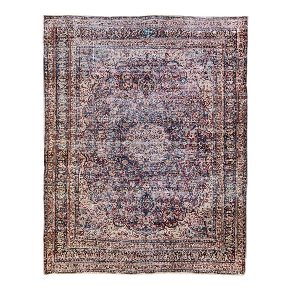 Stunning Vintage Hand-Knotted Red Wool Medallion Rug 8'10 x 11'1: Stunning Vintage Hand-Knotted Red Wool Medallion Rug 8'10 x 11'1 Enhance your space with this stunning vintage distressed medallion hand-knotted wool rug. Featuring a vibrant red field, it captivates 