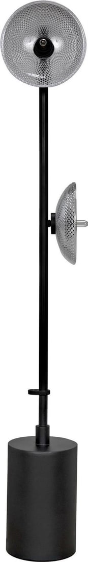 Noir Industrial Black Nautilus Floor Lamp 60" Handblown Glass Steel (1 of 8)