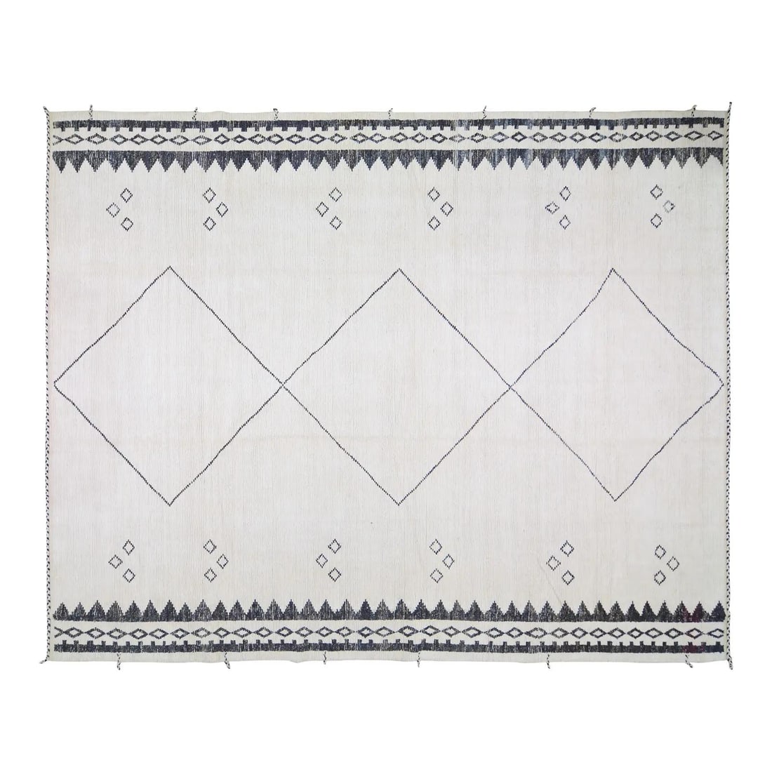 Modern Design Moroccan Wool Area Rug 12'3 x 15'5 Hand Knotted: Modern Design Moroccan Wool Area Rug 12'3 x 15'5 Hand Knotted This contemporary Moroccan wool rug is hand-knotted using traditional techniques, combining timeless craftsmanship with a modern design ae