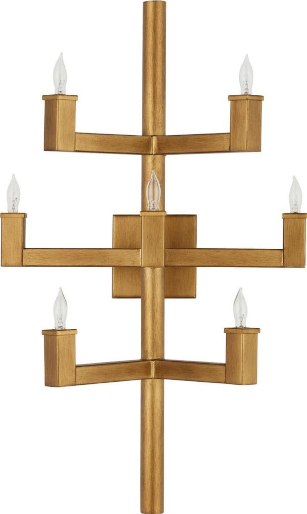 Currey Andre Brass Wall Sconce Vintage Style Lighting 27H 16W 8D (1 of 4)