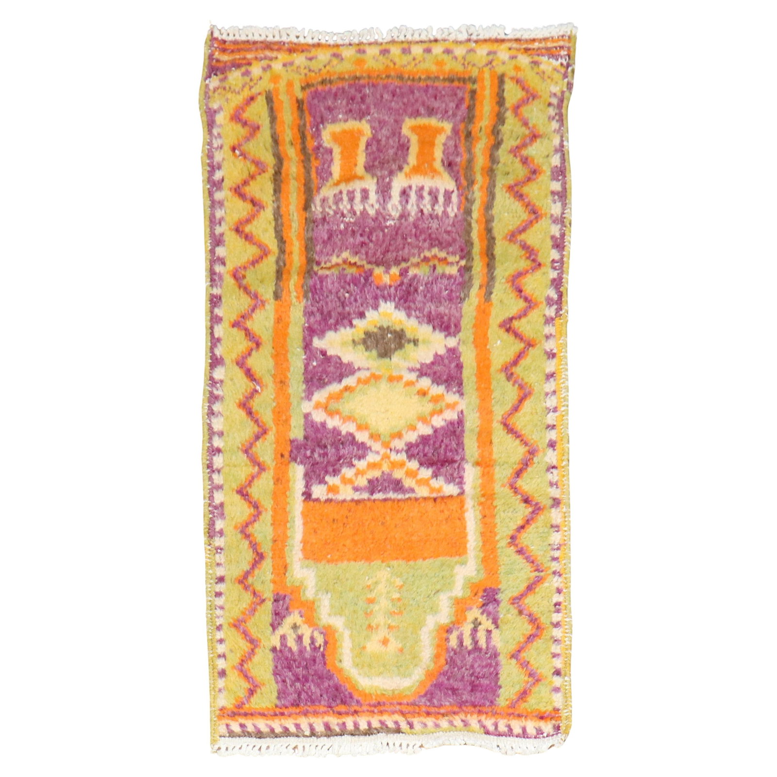 Vintage Turkish Tulu Hand-Knotted Wool Carpet Bohemian Style 25 x 50: Vintage Turkish Tulu Hand-Knotted Wool Carpet Bohemian Style 25 x 50 Discover the exquisite charm of this vintage Turkish Tulu scatter carpet, a stunning piece that embodies Bohemian style. Hand-knott
