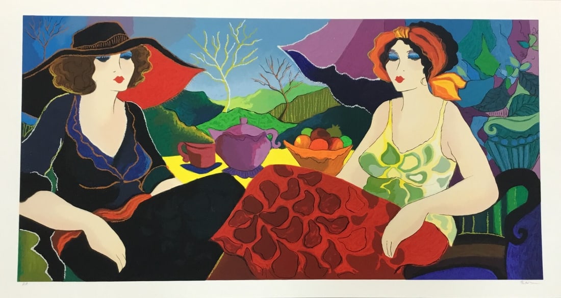 Patricia Govezensky Rest In Village Signed Limited Edition Serigraph Print: Patricia Govezensky Rest In Village Signed Limited Edition Serigraph Print This stunning serigraph print titled "Rest In Village" by Patricia Govezensky captures the essence of art deco style. Created