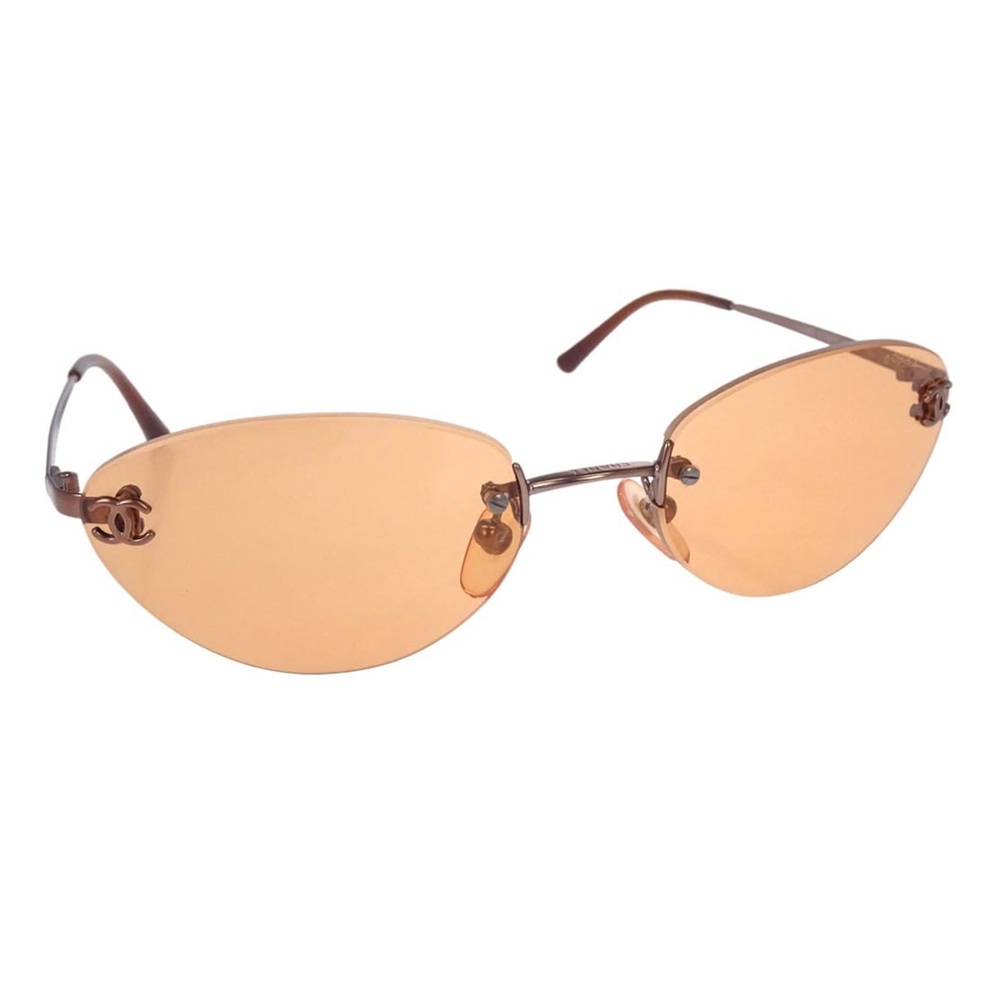 CHANEL CC Logos Orange Acrylic Sunglasses for Women 53#19: CHANEL CC Logos Orange Acrylic Sunglasses for Women 53#19 Chanel women's sunglasses in orange acrylic with CC Logos styling. Made in Italy, this pair features orange acrylic lenses and an orange frame