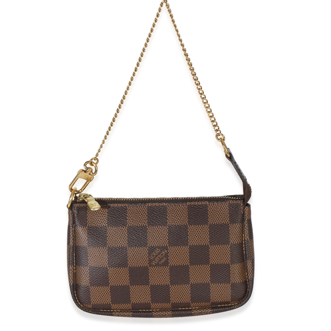 Louis Vuitton Mini Pochette Accessoires Damier Ebene Brown Canvas Zip-Top: Louis Vuitton Mini Pochette Accessoires Damier Ebene Brown Canvas Zip-Top This Louis Vuitton Damier Ebene Canvas Mini Pochette Accessoires is a compact and versatile accessory crafted from brown canva