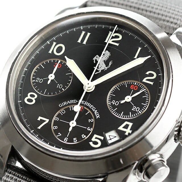 Girard Perregaux Ferrari 80200 Automatic Stainless Steel Wristwatch: Girard Perregaux Ferrari 80200 Automatic Stainless Steel Wristwatch This pre-owned Girard Perregaux Ferrari 80200 wristwatch is a collaboration model featuring a black dial and automatic movement (228