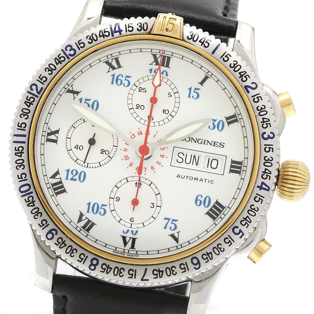 Longines Lindbergh L2.618.5 Mens Chronograph Day Date Wristwatch (1 of 6)