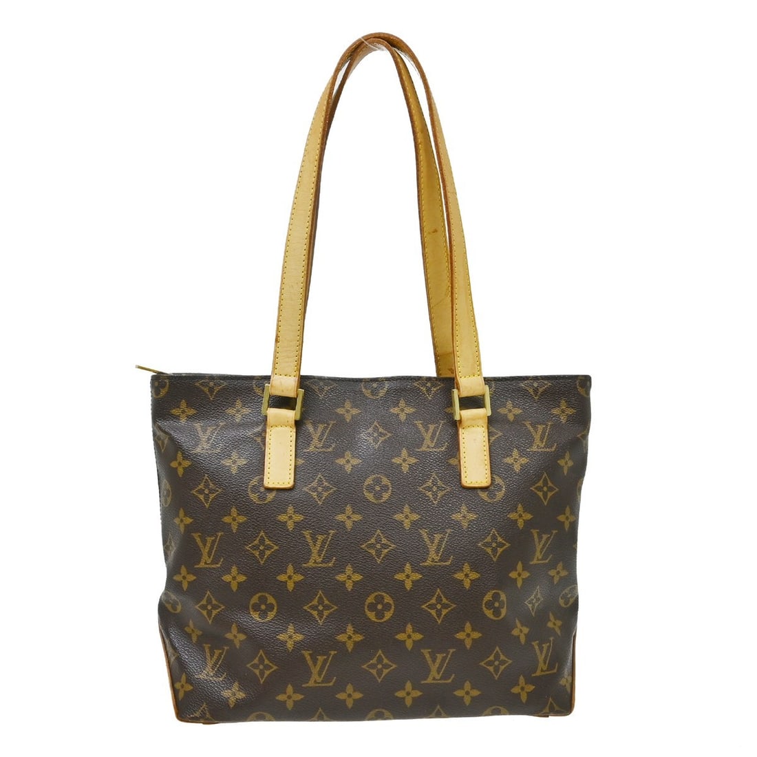 Louis Vuitton M51148 Cabas Piano Monogram Canvas Tote Bag: Louis Vuitton M51148 Cabas Piano Monogram Canvas Tote Bag Vintage Louis Vuitton Cabas Piano tote bag in brown monogram canvas with leather trim and double handles. This medium zip-top handbag features