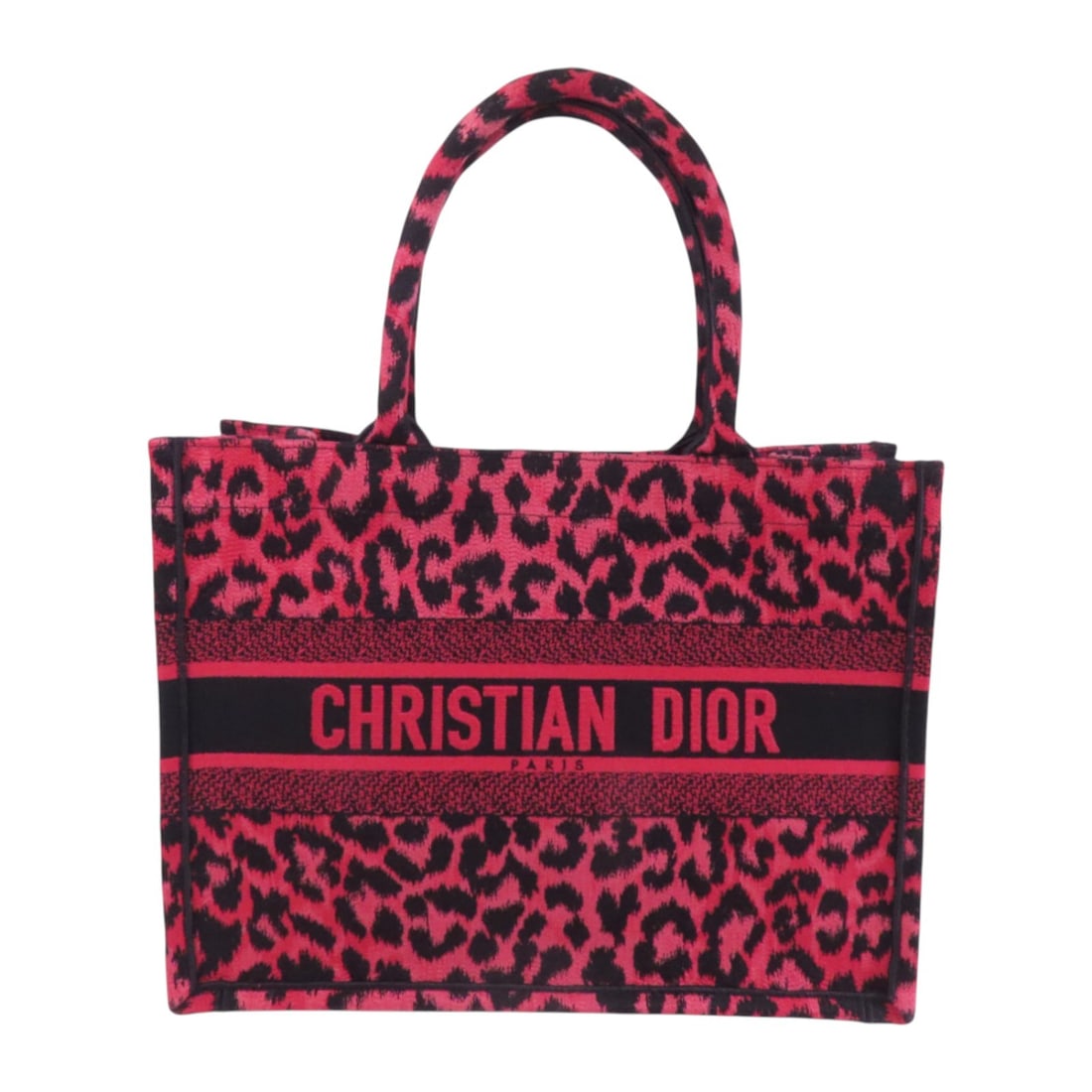 Dior CD Book Tote Medium Canvas Shoulder Bag Red Black (1 of 15)