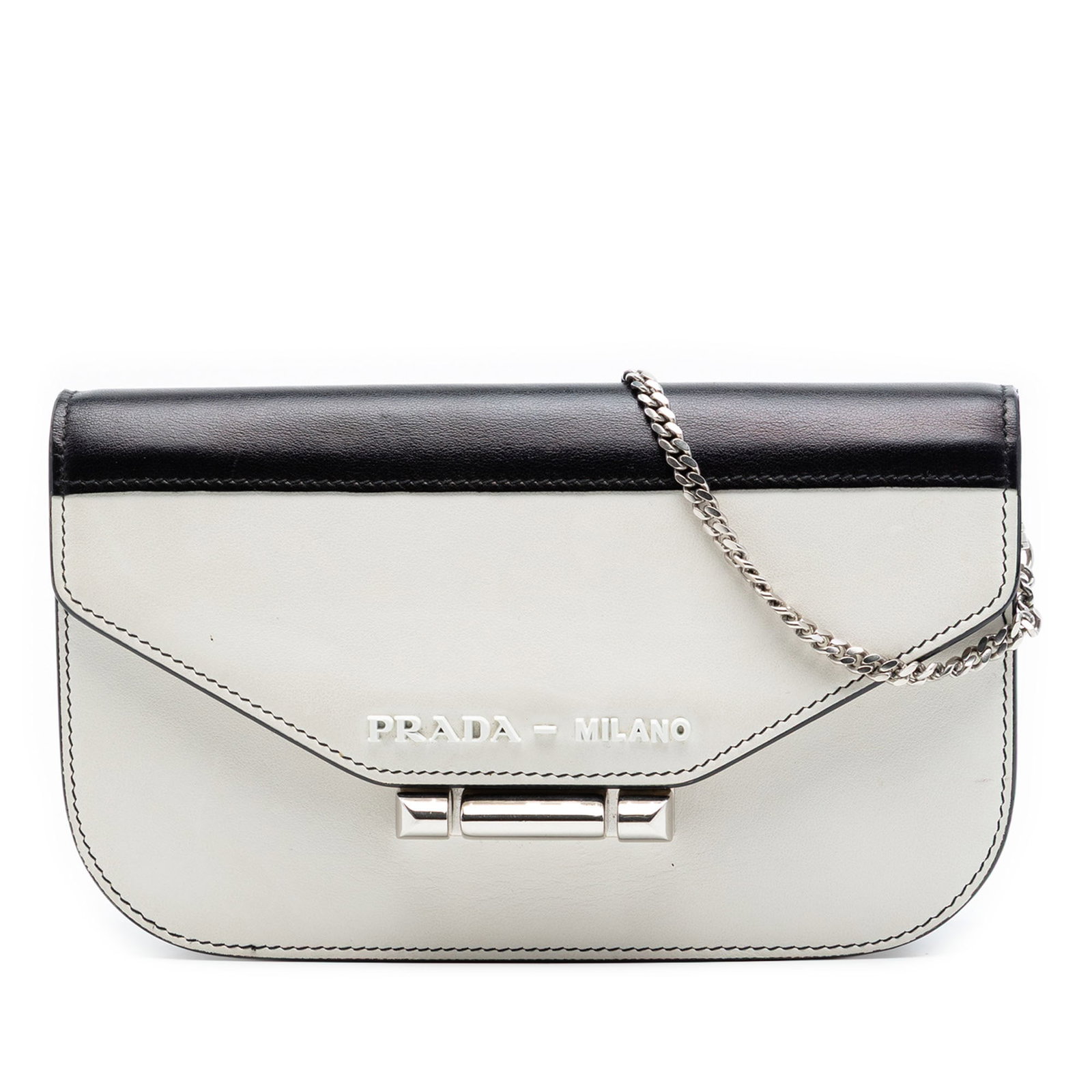 Prada Sybille Flap Chain Crossbody White Leather Bag (1 of 7)
