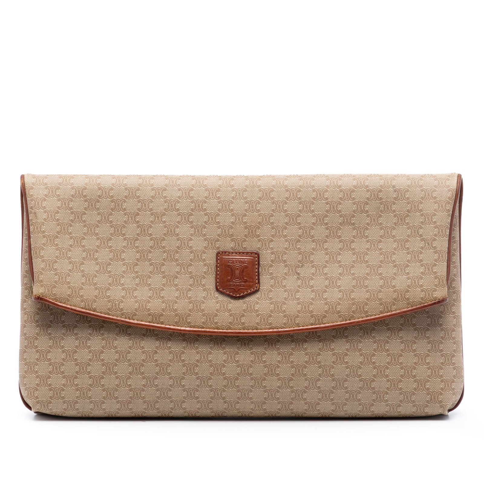 Celine Macadam Beige Coated Canvas Fold Over Clutch (1 of 7)