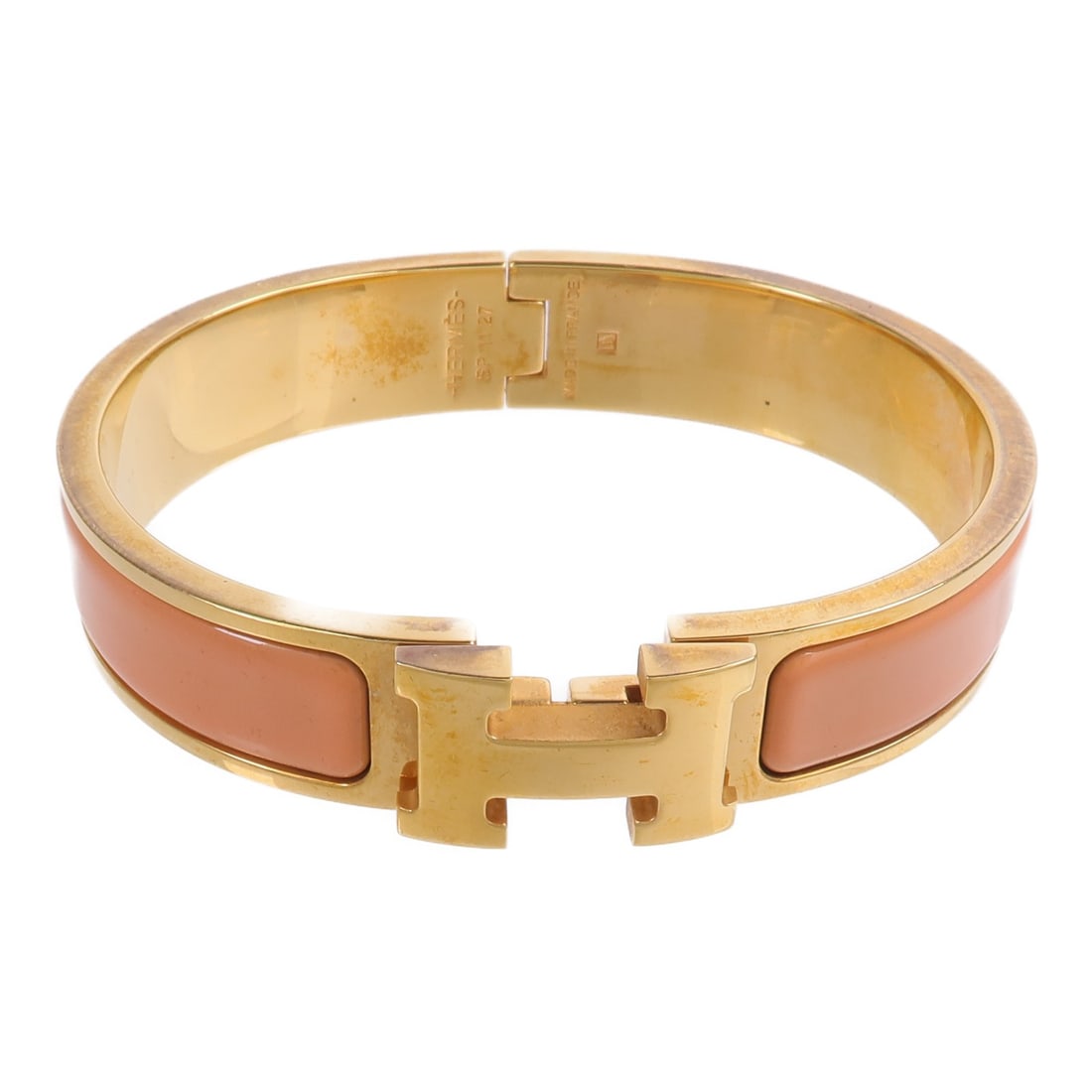 Hermes Clic-H Pink Peche Melba Bracelet (1 of 13)