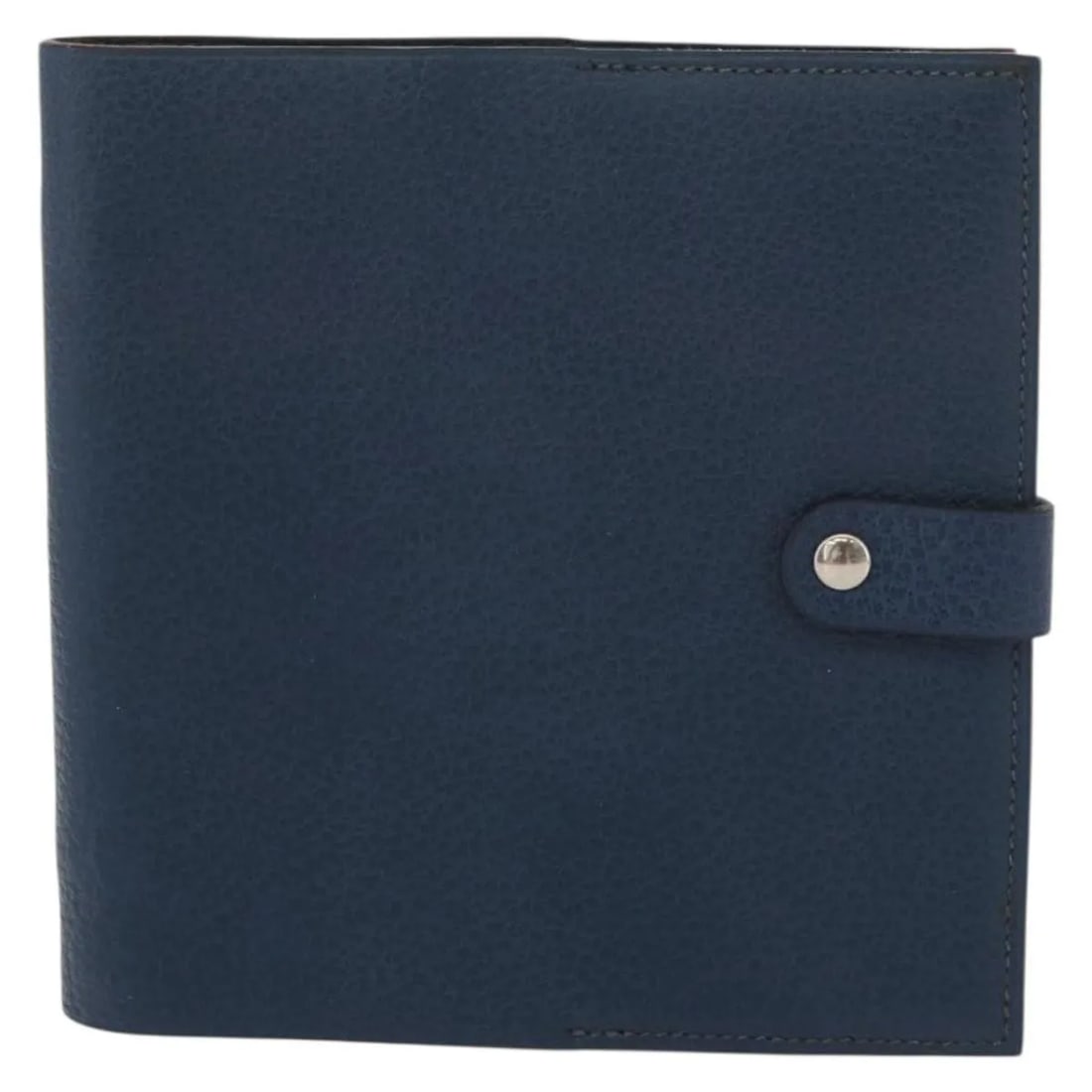 Hermes Agenda Cover Navy Leather Planner Case: Hermes Agenda Cover Navy Leather Planner Case Hermes Agenda Cover in navy leather with a unisex design. Made in France, this organizer cover remains fully intact with no missing parts. It shows light 