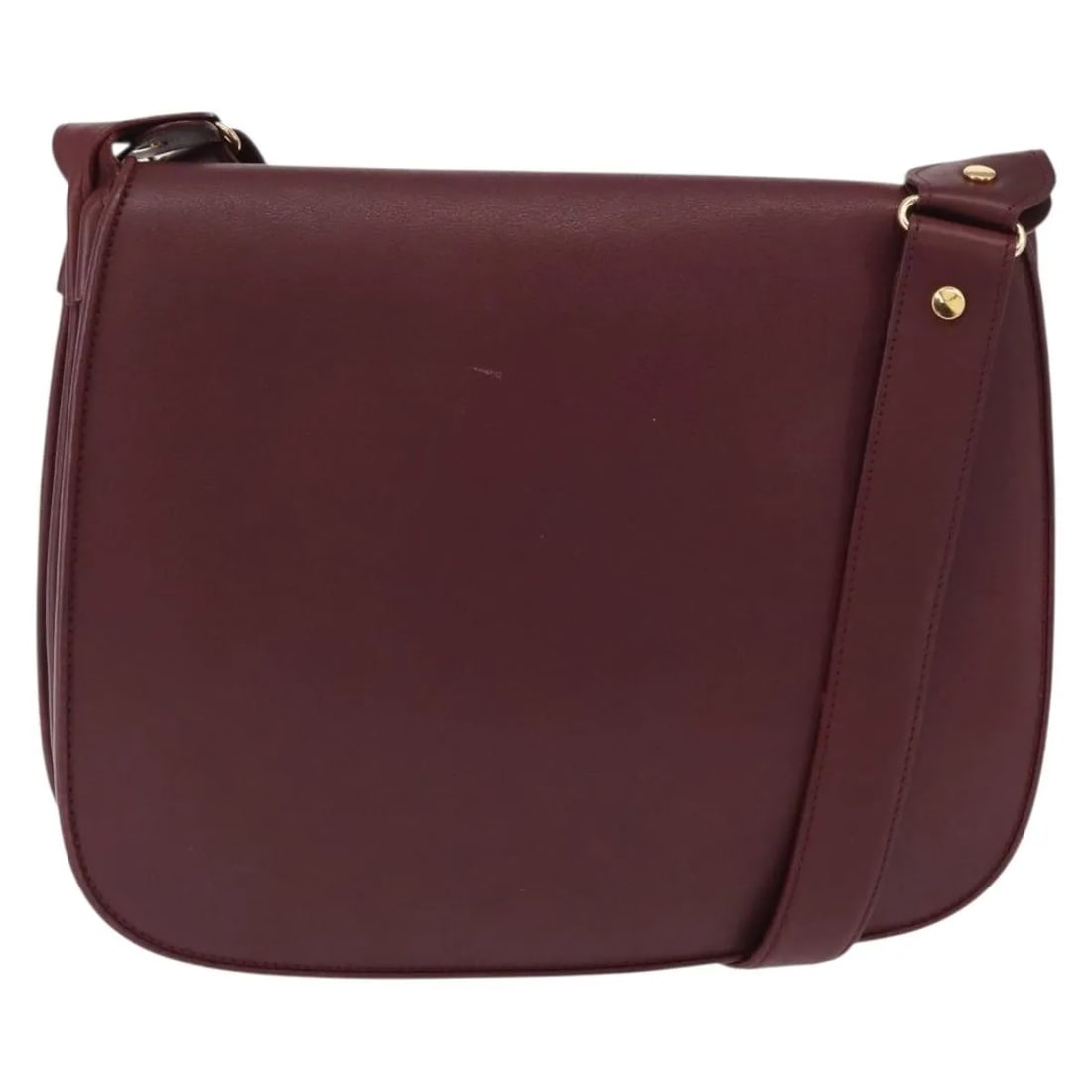 Cartier Must de Cartier burgundy leather shoulder bag: Cartier Must de Cartier burgundy leather shoulder bag This pre-owned Must de Cartier Shoulder Bag is crafted from burgundy leather and designed for women. It features a classic silhouette with metal f
