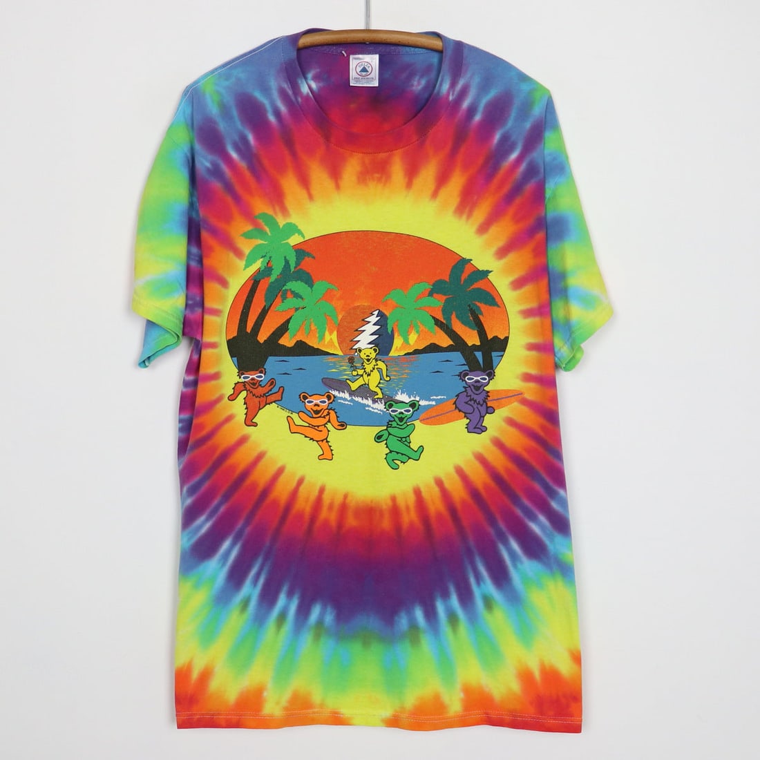 Vintage 1998 Grateful Dead Cotton Tie Dye Beach T-Shirt Red Large (1 of 5)