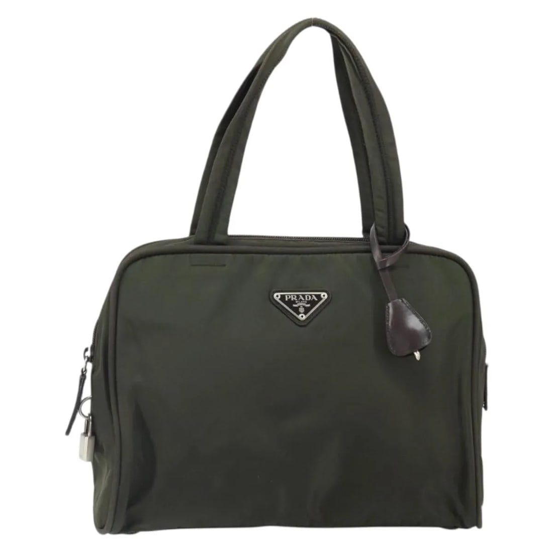 Prada Nylon Zip Around Tote Bag in Khaki with 28cm Dimensions (1 of 18)
