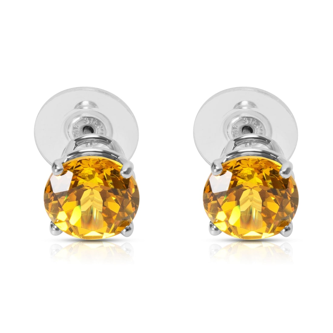 Brand New Created Sapphire Stud Earrings in Sterling Silver 10mm (1 of 3)