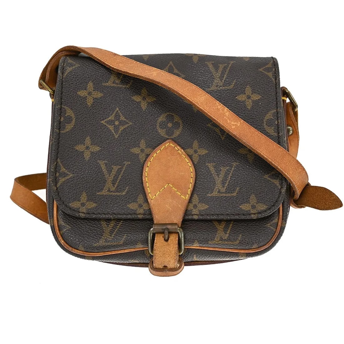 Louis Vuitton Cartouchiere Brown Canvas Shoulder Bag: Louis Vuitton Cartouchiere Brown Canvas Shoulder Bag Louis Vuitton Cartouchiere shoulder bag in brown monogram canvas. Made in France, this piece shows fair overall condition with visible wear through