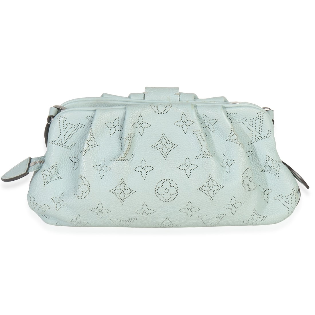 Louis Vuitton Scala Mini Pouch Blue Leather Zip Top: Louis Vuitton Scala Mini Pouch Blue Leather Zip Top This Louis Vuitton Vert Lagon Monogram Mahina Scala Mini Pouch is a versatile accessory crafted from blue leather with a subtle monogram pattern. Fe