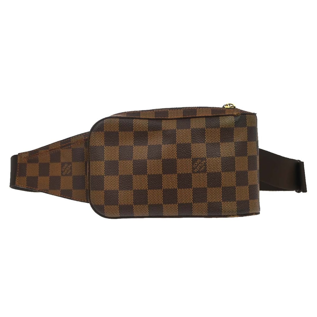 Louis Vuitton Geronimos Damier Belt Bag Brown N51994: Louis Vuitton Geronimos Damier Belt Bag Brown N51994 Vintage Louis Vuitton Geronimos bum bag in brown Damier canvas with leather trim. This zip-closure belt bag features an adjustable strap, brown lin