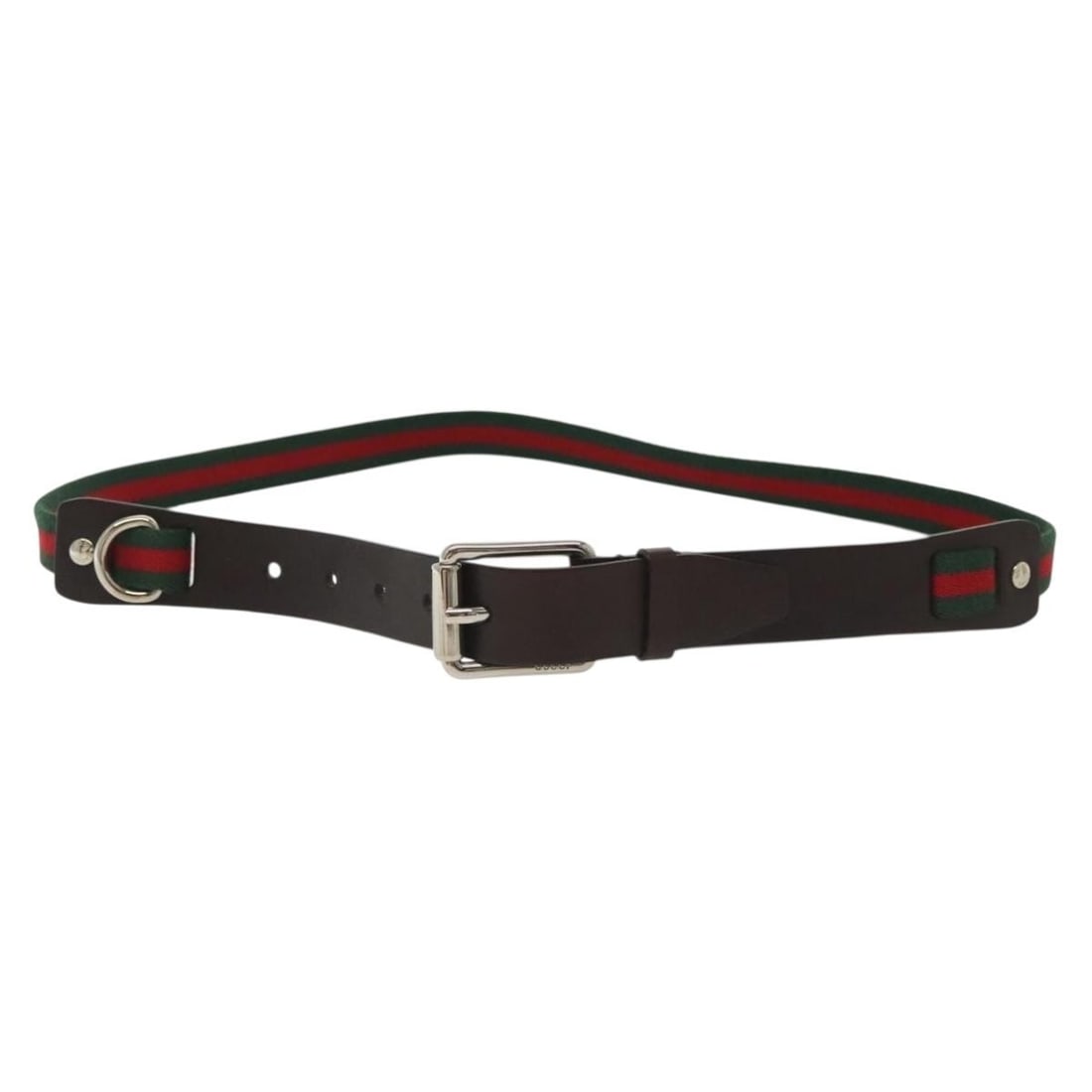 Gucci Web Sherry Line Leather Belt Black Red Green 40.2 inch: Gucci Web Sherry Line Leather Belt Black Red Green 40.2 inch This GUCCI Web Sherry Line belt is crafted from black leather with signature red and green web detailing. Designed for women, the belt feat
