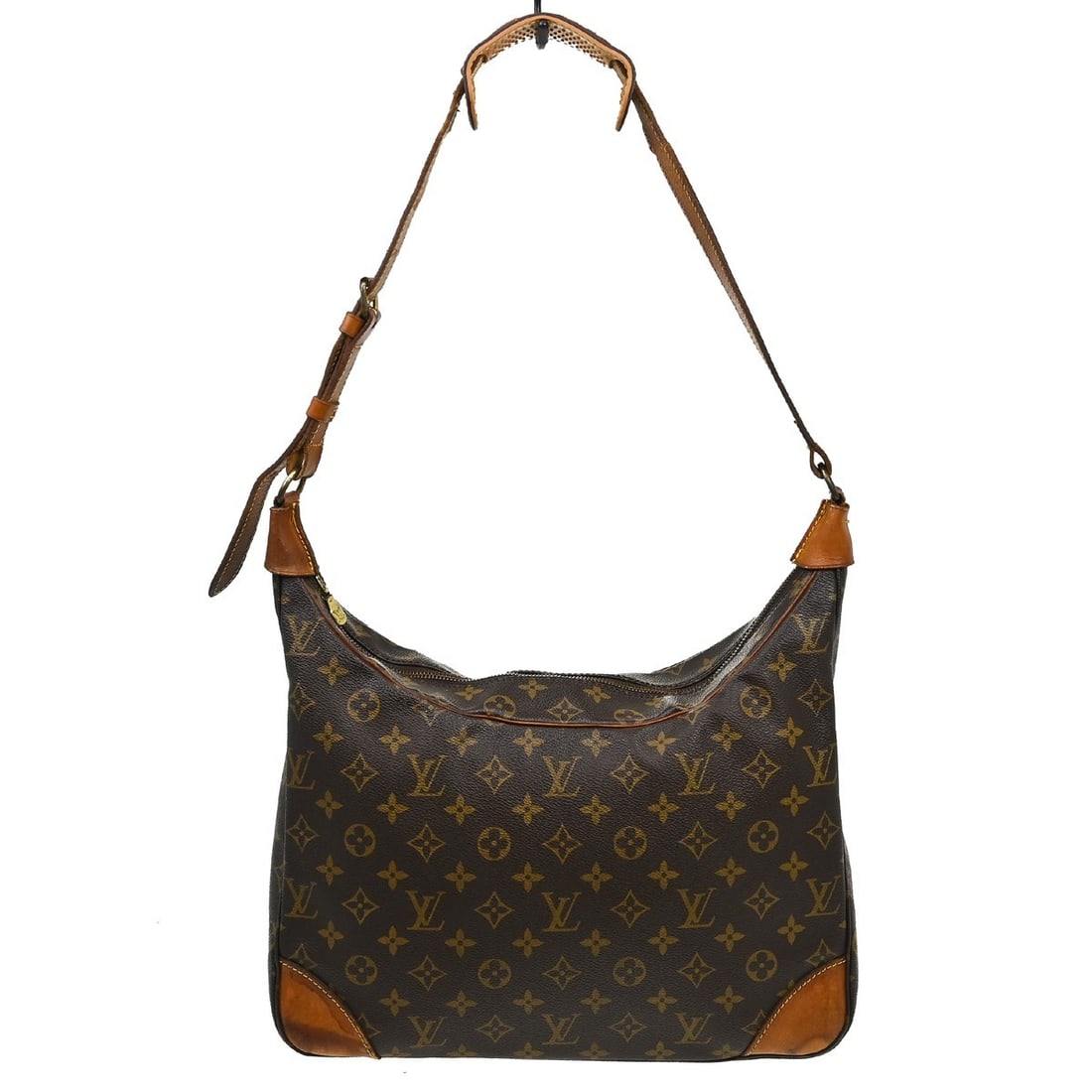 Louis Vuitton Boulogne 35 Monogram Shoulder Bag Brown Leather: Louis Vuitton Boulogne 35 Monogram Shoulder Bag Brown Leather Vintage Louis Vuitton Boulogne 35 shoulder bag in Monogram canvas with leather trim and a zip closure. This women's medium bag features a 