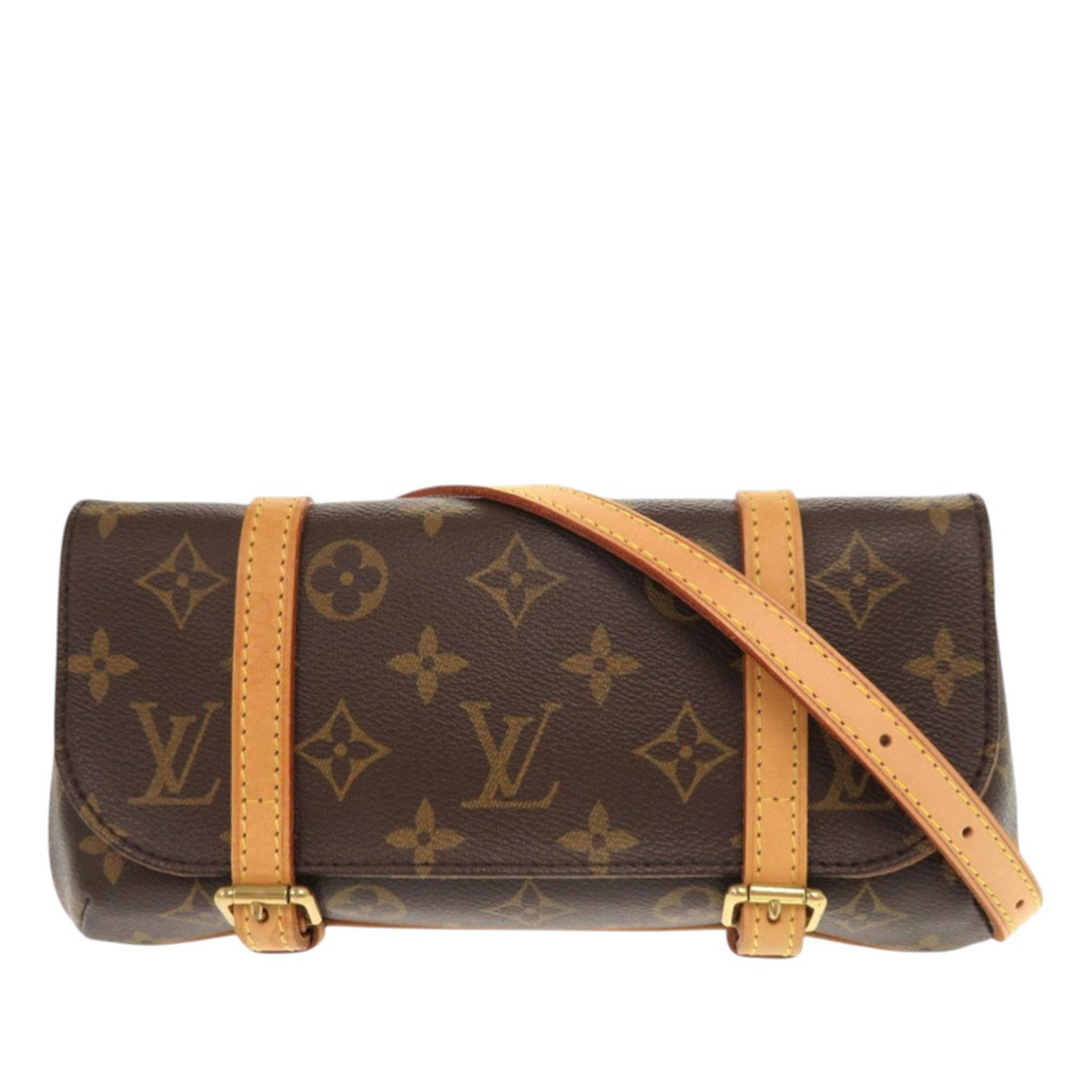 Louis Vuitton Marelle PM Monogram Canvas Belt Bag with Vachetta Trim: Louis Vuitton Marelle PM Monogram Canvas Belt Bag with Vachetta Trim The Louis Vuitton Monogram Pochette Marelle PM is crafted from signature monogram canvas with vachetta leather trim. This bag featu