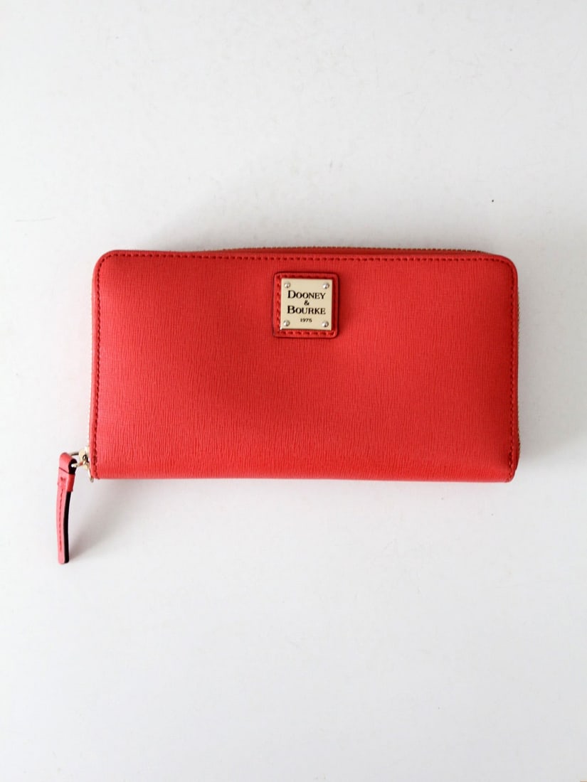 Dooney & Bourke Red Saffiano Leather Wallet with Logo Plaque (1 of 8)