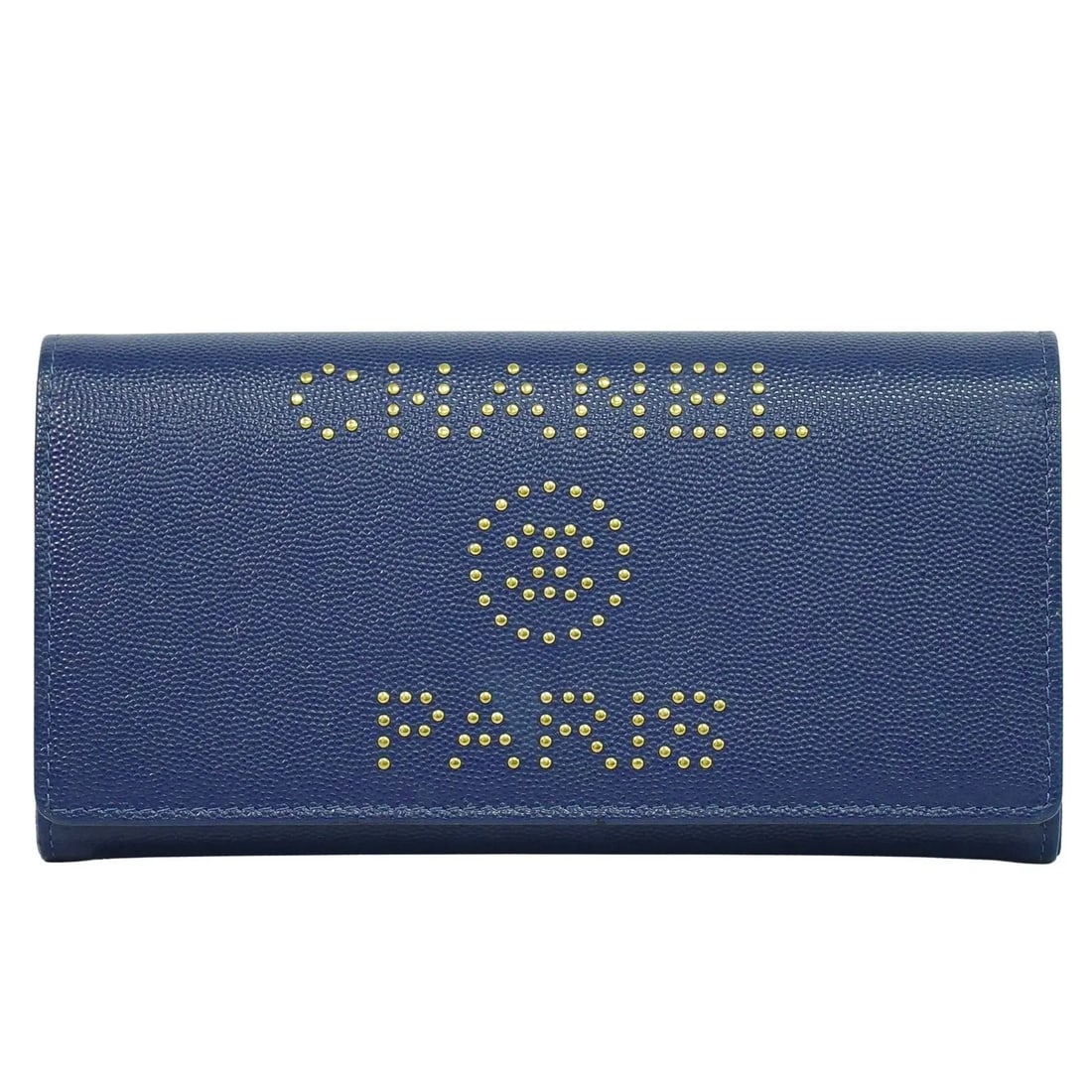 Chanel Deauville Flap Wallet Navy Leather Italy: Chanel Deauville Flap Wallet Navy Leather Italy The Chanel Deauville Flap Wallet in navy features premium leather construction with a classic design. This women's wallet measures 19cm in width, 10cm i