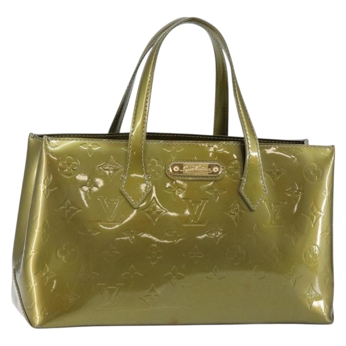 Louis Vuitton Wilshire PM Gris Art Deco Patent Leather Handbag: Louis Vuitton Wilshire PM Gris Art Deco Patent Leather Handbag This Louis Vuitton Monogram Vernis Wilshire PM handbag features a Gris Art Deco patent leather exterior. Designed for women, it offers a 