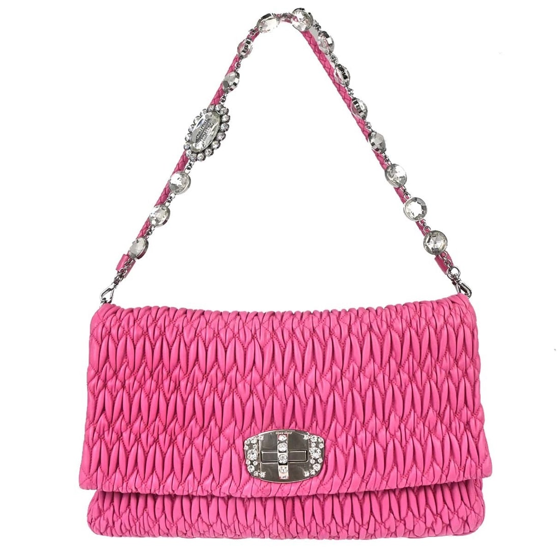 Miu Miu 122 large fuchsia lambskin shoulder bag (1 of 13)