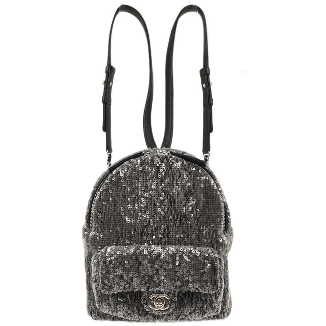 Chanel Waterfall black leather sequin backpack (1 of 13)