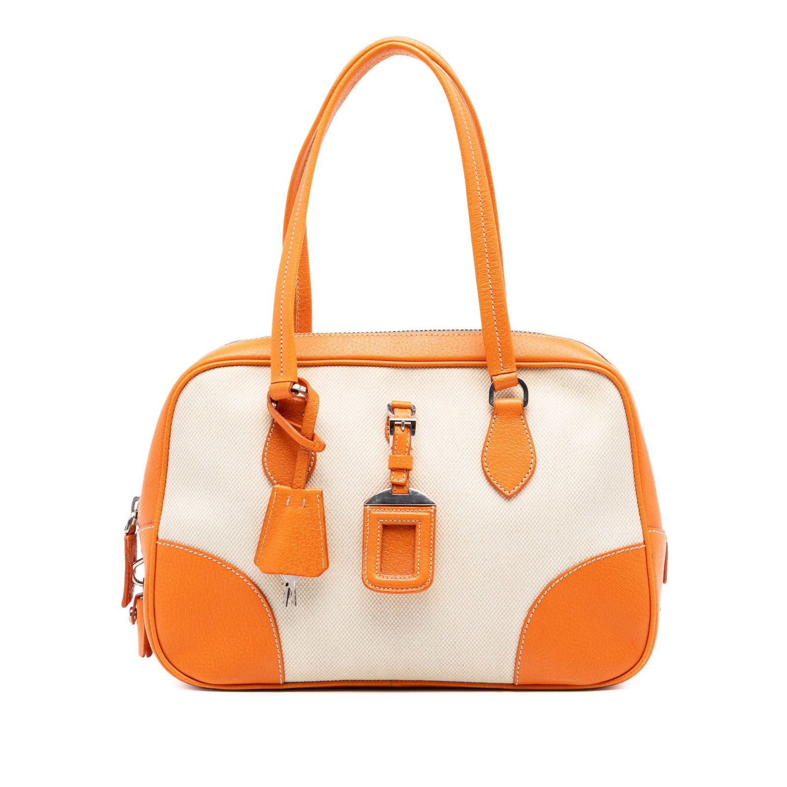 Prada Canapa Canvas Handbag with Cinghiale Pigskin Trim (1 of 6)