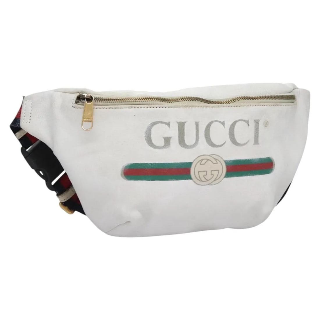 Gucci Logo Belt Bag White Leather: Gucci Logo Belt Bag White Leather This Gucci Logo Belt Bag is crafted from printed leather in white and designed for a unisex fit. The bag features the iconic Gucci logo and offers ample space with it