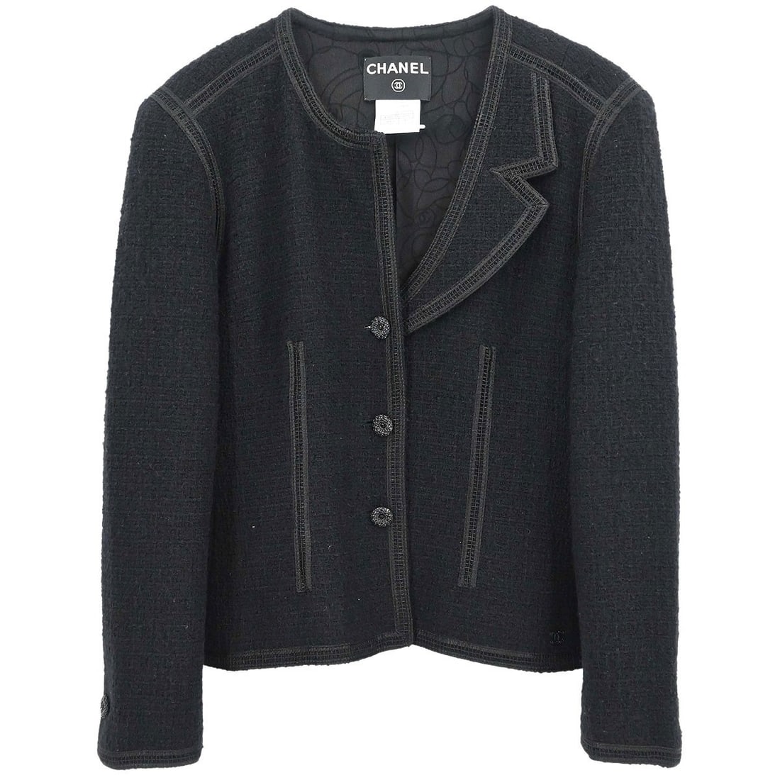 CHANEL 02C Black Wool Angora Women Jacket Size 40 (1 of 16)