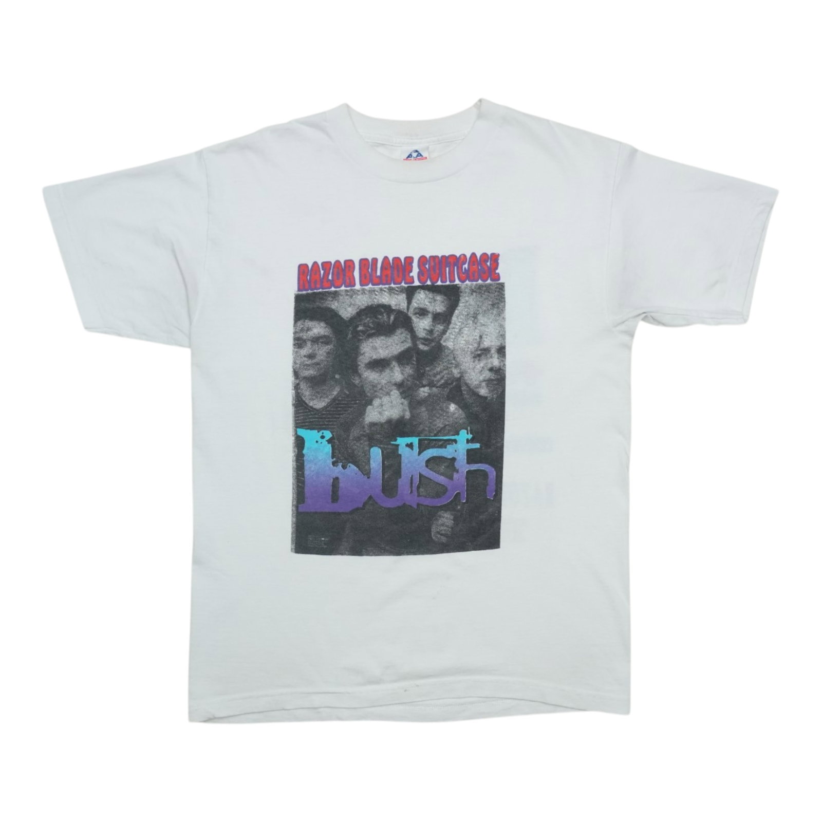 Vintage 1997 Bush Tour T-Shirt Razorblade Suitcase Era White Cotton: Vintage 1997 Bush Tour T-Shirt Razorblade Suitcase Era White Cotton This is an original vintage 1997 Bush Razorblade Suitcase Tour shirt featuring front and back graphics. It is a true vintage item fr