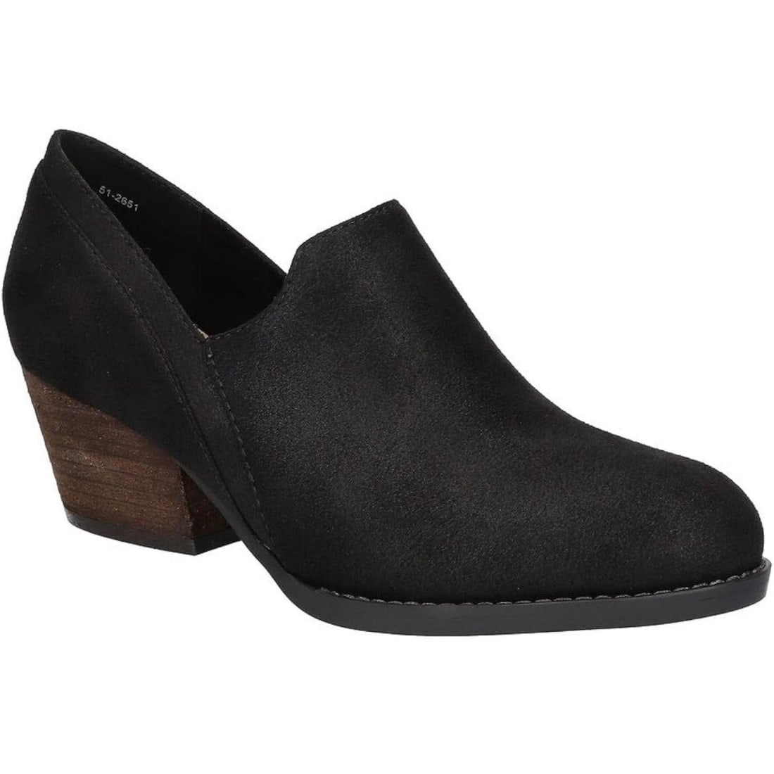 Bella Vita Nakia Black Faux Suede Dressy Shooties 7.5M Block Heel (1 of 9)