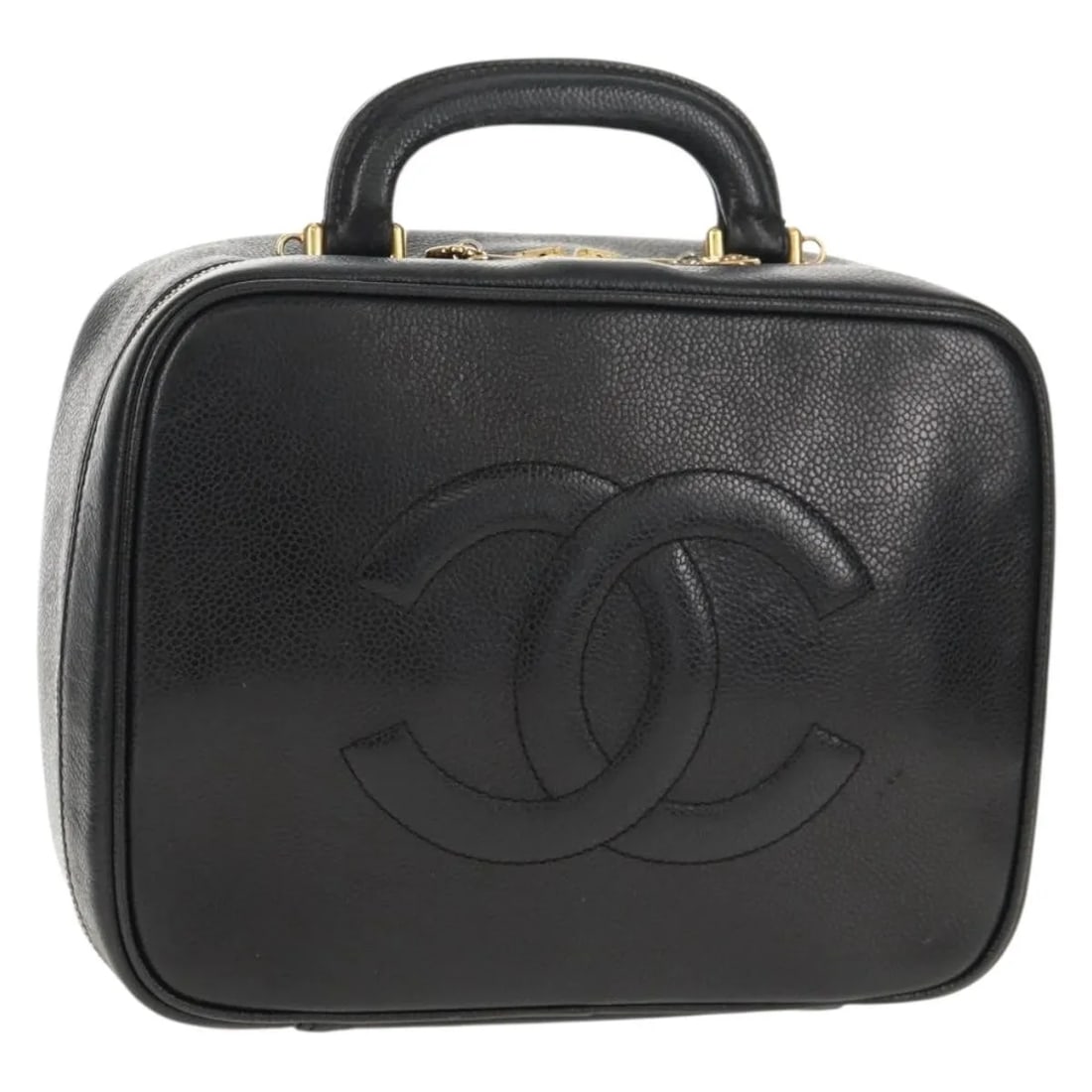Chanel black caviar leather vanity case zip around (1 of 18)