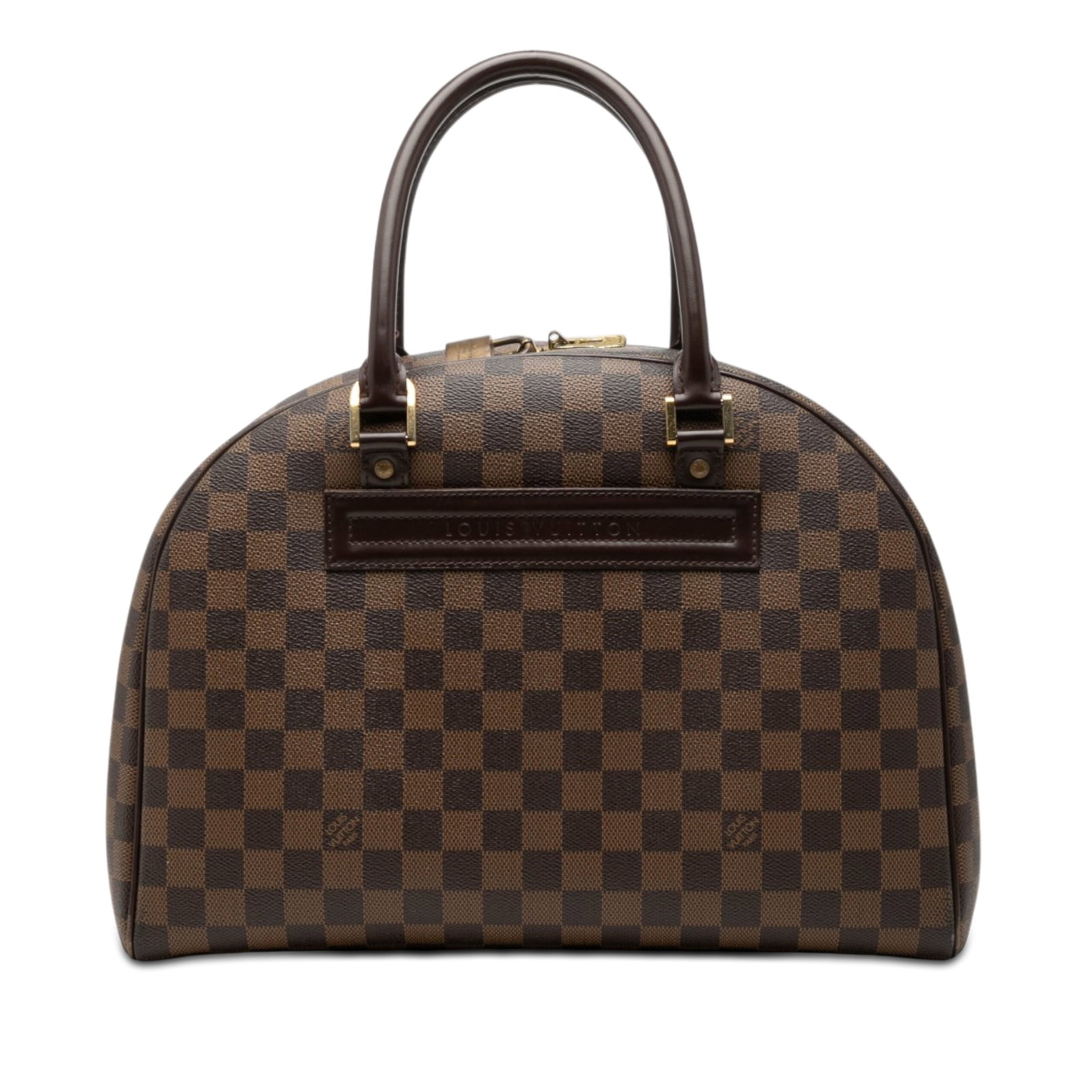 Louis Vuitton Nolita Damier Ebene Brown Handbag: Louis Vuitton Nolita Damier Ebene Brown Handbag Louis Vuitton Damier Ebene Nolita handbag in brown with leather trim, rolled leather handles, a top zip closure, an exterior slip pocket, and interior z
