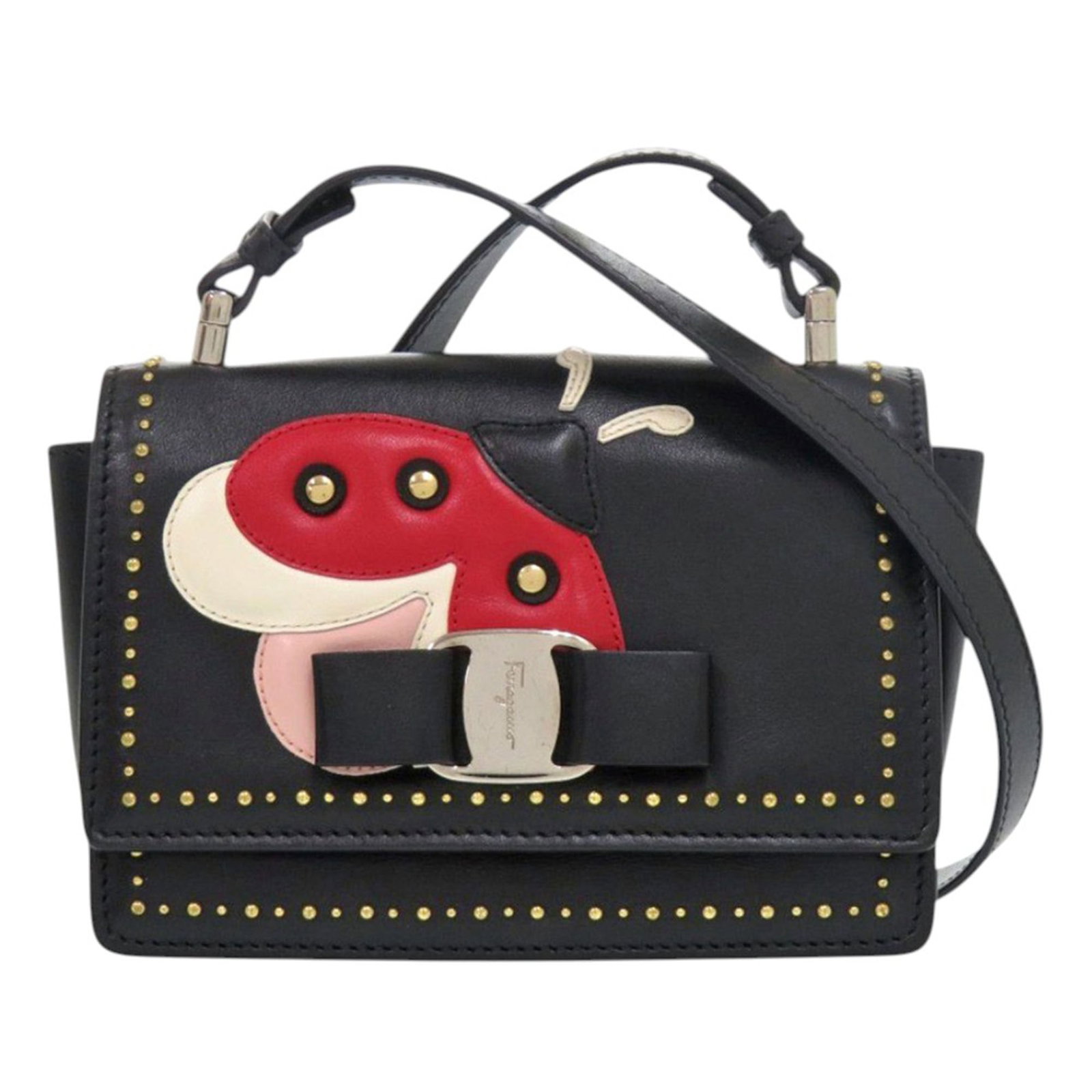 Ferragamo Vara Bow Ladybug Studded Leather Crossbody Bag (1 of 12)