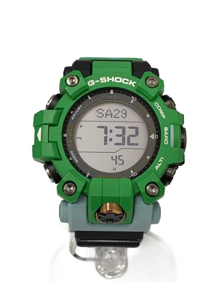 Casio G Shock GW 9500KJ 3JR Men's Wristwatch: Casio G Shock GW 9500KJ 3JR Men's Wristwatch This is a pre-owned CASIO G-SHOCK GW-9500KJ-3JR men's wristwatch. The watch shows slight signs of use but has no noticeable scratches or stains. It feature