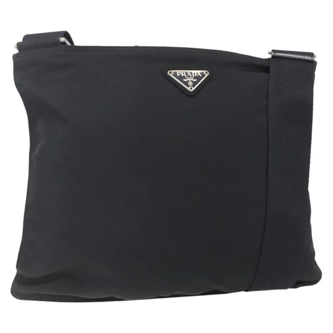 Prada Black Nylon Flat Messenger Shoulder Bag Unisex (1 of 18)