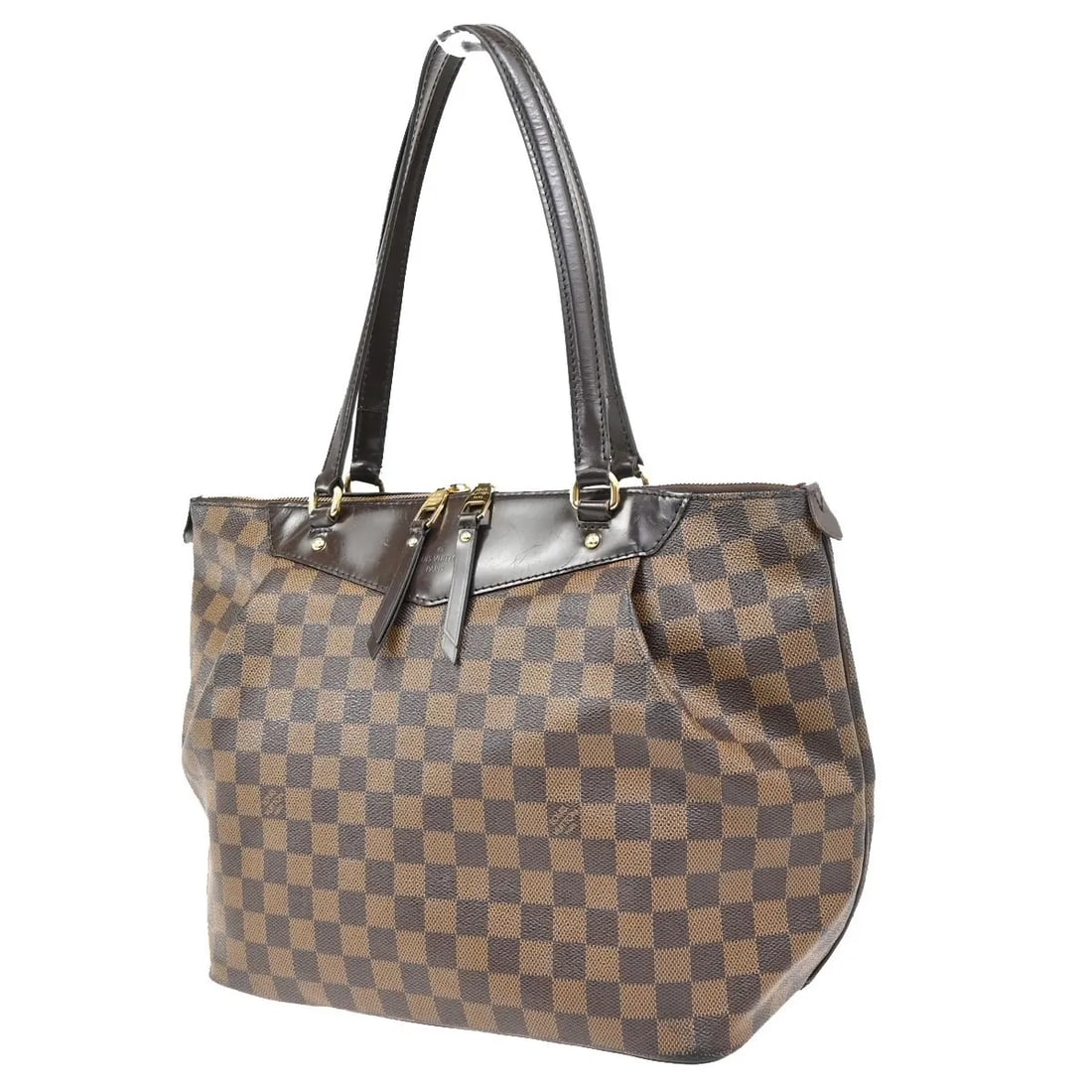 Louis Vuitton Westminster Brown Canvas Handbag: Louis Vuitton Westminster Brown Canvas Handbag Louis Vuitton Westminster handbag in brown Damier canvas. This women's bag is made in France and is presented in good condition, with noted scratches on 